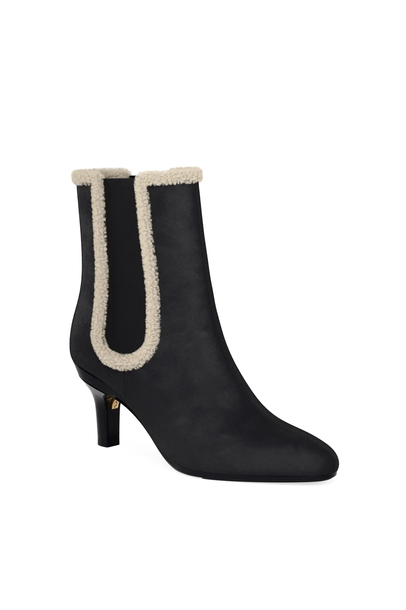 The Chelsea - Coal Suede Sherpa 3 Stiletto