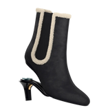 Chelsea Ankle Boot - Coal Black Suede Sherpa 3 Stiletto