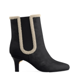 Chelsea Ankle Boot - Coal Black Suede Sherpa 3 Stiletto