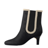 Chelsea Ankle Boot - Coal Black Suede Sherpa 3 Stiletto