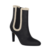 Chelsea Ankle Boot - Coal Black Suede Sherpa 4 Stiletto