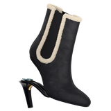 Chelsea Ankle Boot - Coal Black Suede Sherpa 4 Stiletto