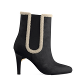 Chelsea Ankle Boot - Coal Black Suede Sherpa 4 Stiletto