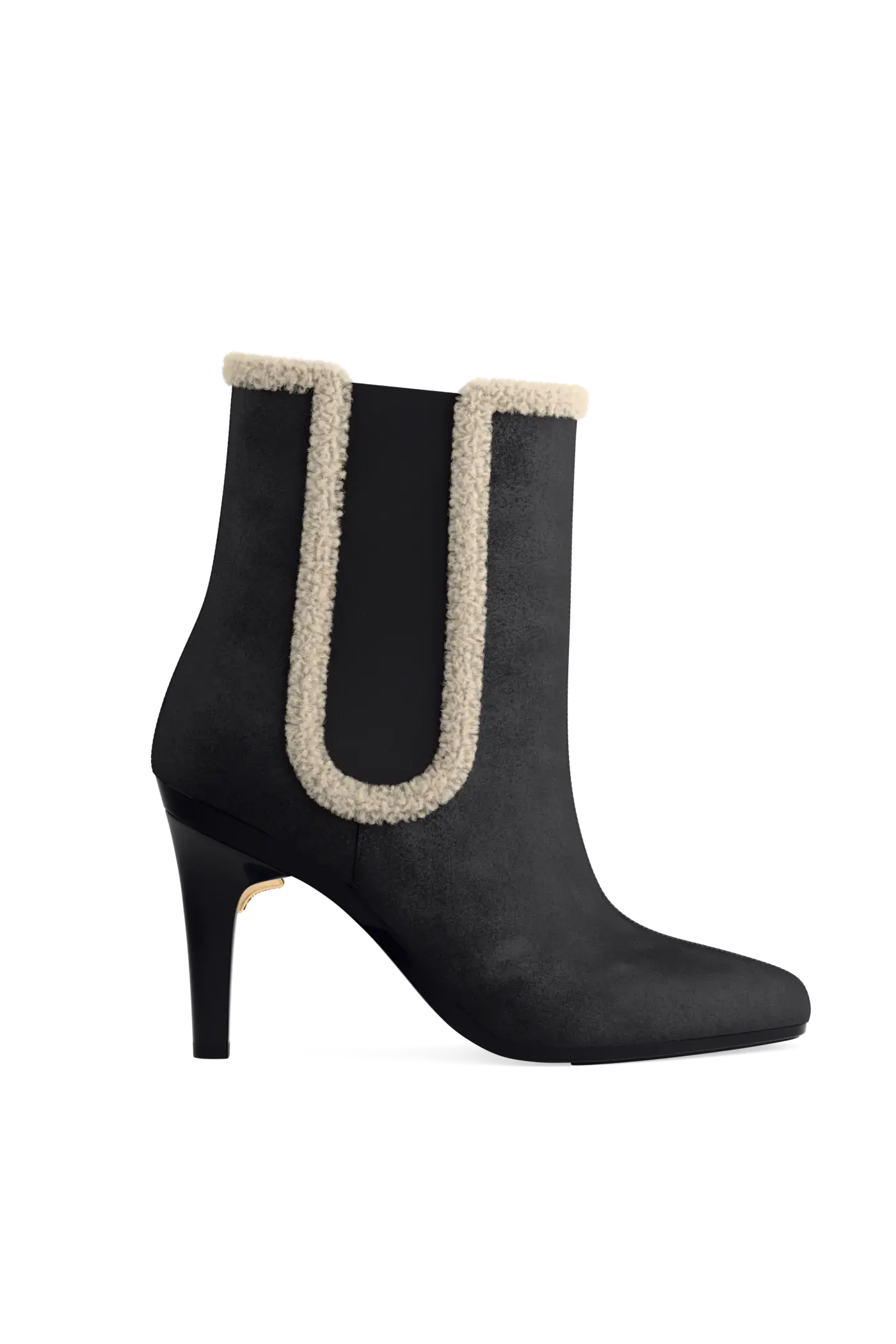 The Chelsea - Coal Suede Sherpa 4 Stiletto
