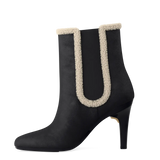 Chelsea Ankle Boot - Coal Black Suede Sherpa 4 Stiletto