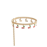 Gold Cherry Charm Ankle Chain