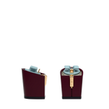 Block Heel Kit 3 Cherry Mocha, 3-inch interchangeable block heel, side view. Pashion convertible heels go from heel to flat and are customizable with interchangeable heel kits.