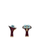 Flare Stiletto Heel Kit 3 Cherry Mocha Metallic, 3-inch interchangeable flare stiletto heel, side view. Pashion convertible heels go from heel to flat and are customizable with interchangeable heel kits.