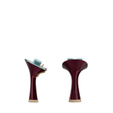 Flare Stiletto Heel Kit 4 Cherry Mocha Metallic, back view. Pashion convertible heels go from heel to flat and are customizable with interchangeable heel kits.