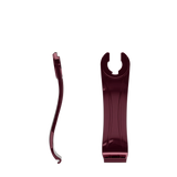 Stelo - Cherry Mocha Metallic, product view. Pashion convertible heels go from heel to flat and are customizable with interchangeable heel kits.