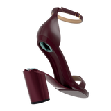 Stelo - Cherry Mocha Metallic, detail view. Pashion convertible heels go from heel to flat and are customizable with interchangeable heel kits.