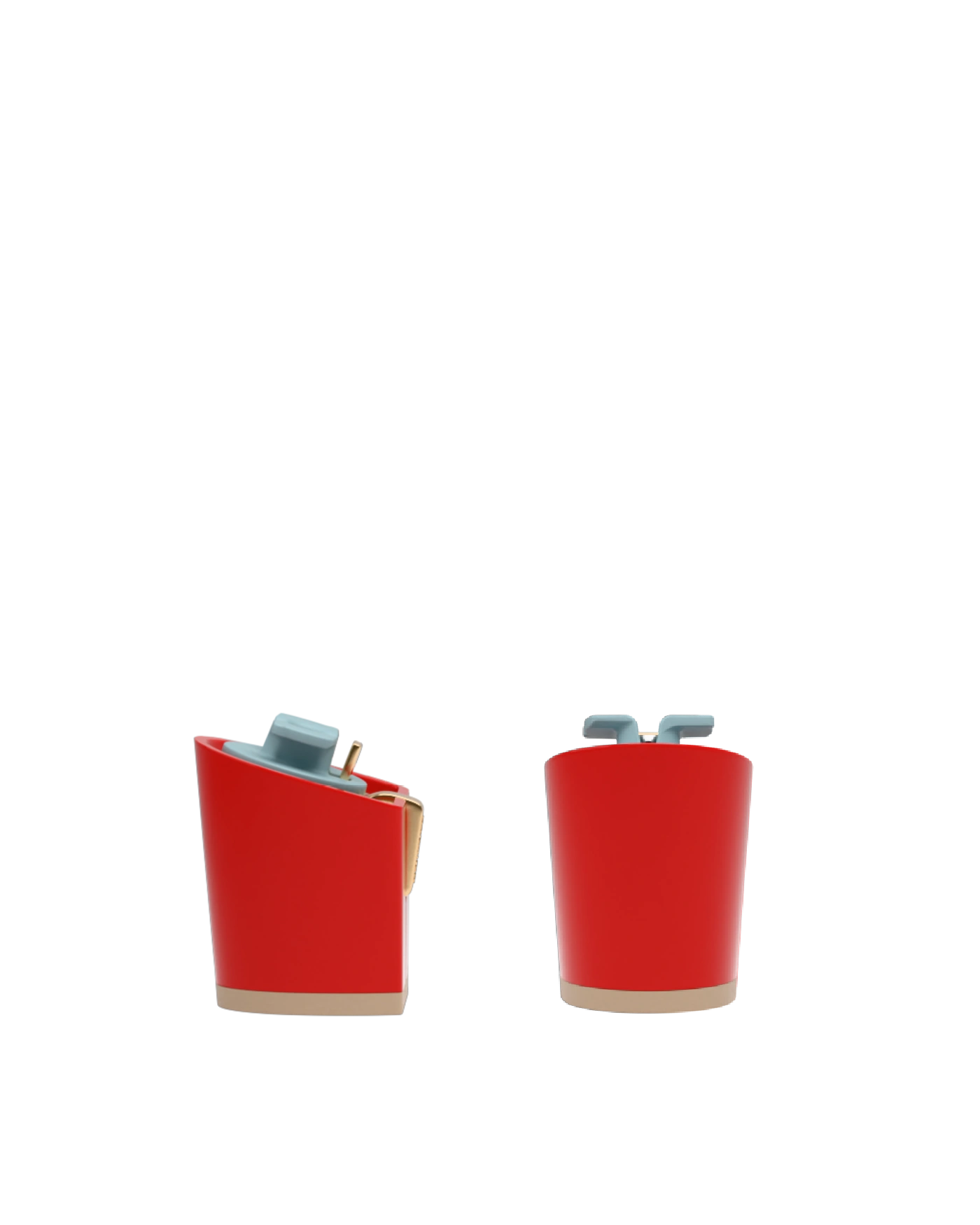 Block Heel Kit 3 Cherry Red, back view. Pashion convertible heels go from heel to flat and are customizable with interchangeable heel kits.