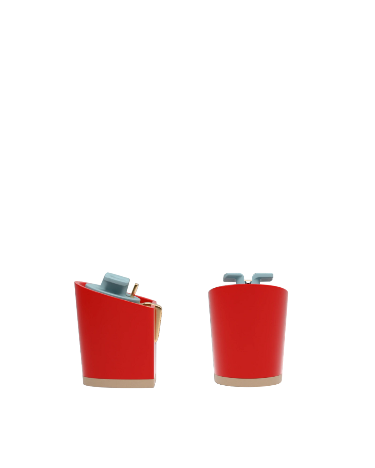 Block Heel Kit 3 Cherry Red, back view. Pashion convertible heels go from heel to flat and are customizable with interchangeable heel kits.