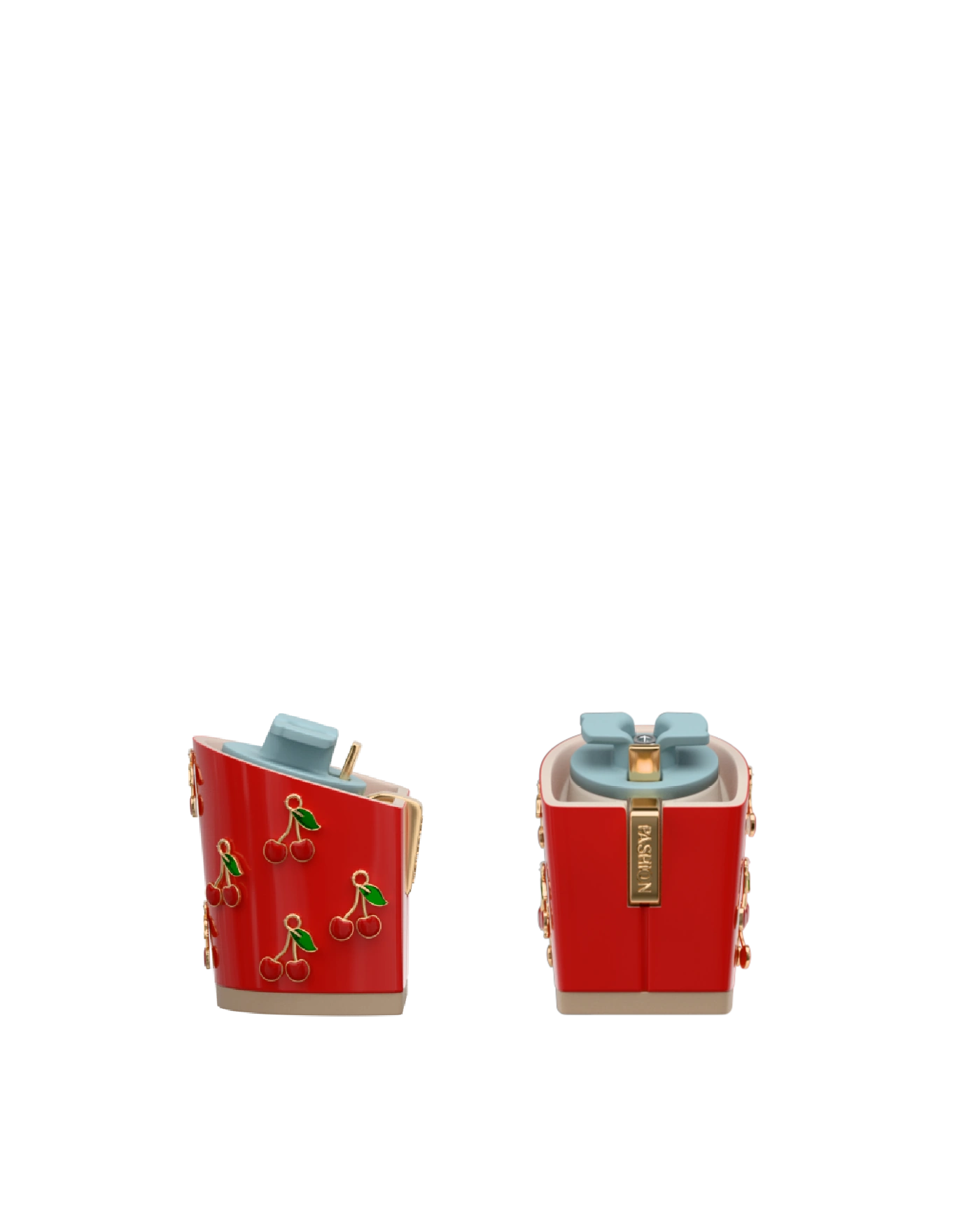 Block Heel Kit 3 Cherry Red Cherry Charm, 3-inch interchangeable block heel. Pashion convertible heels go from heel to flat and are customizable with interchangeable heel kits.