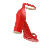 Stelo - Cherry Red, alternate view. Pashion convertible heels go from heel to flat and are customizable with interchangeable heel kits.