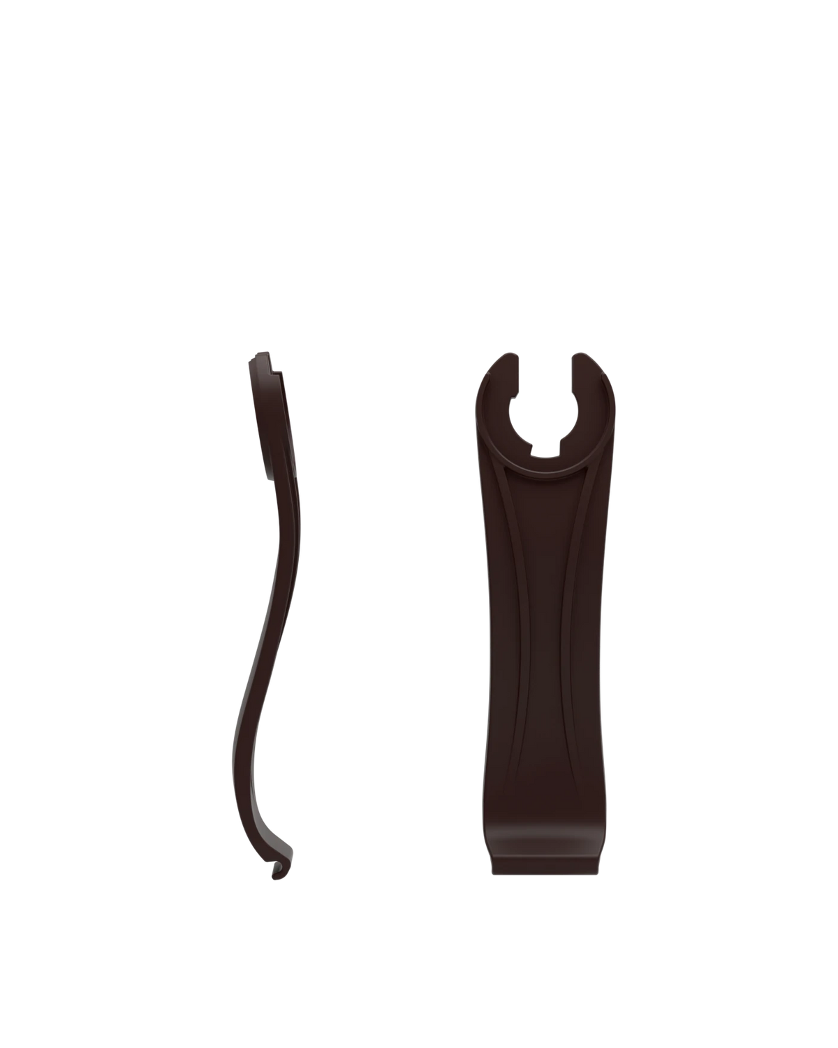 Stelo - Chocolate, product view. Pashion convertible heels go from heel to flat and are customizable with interchangeable heel kits.