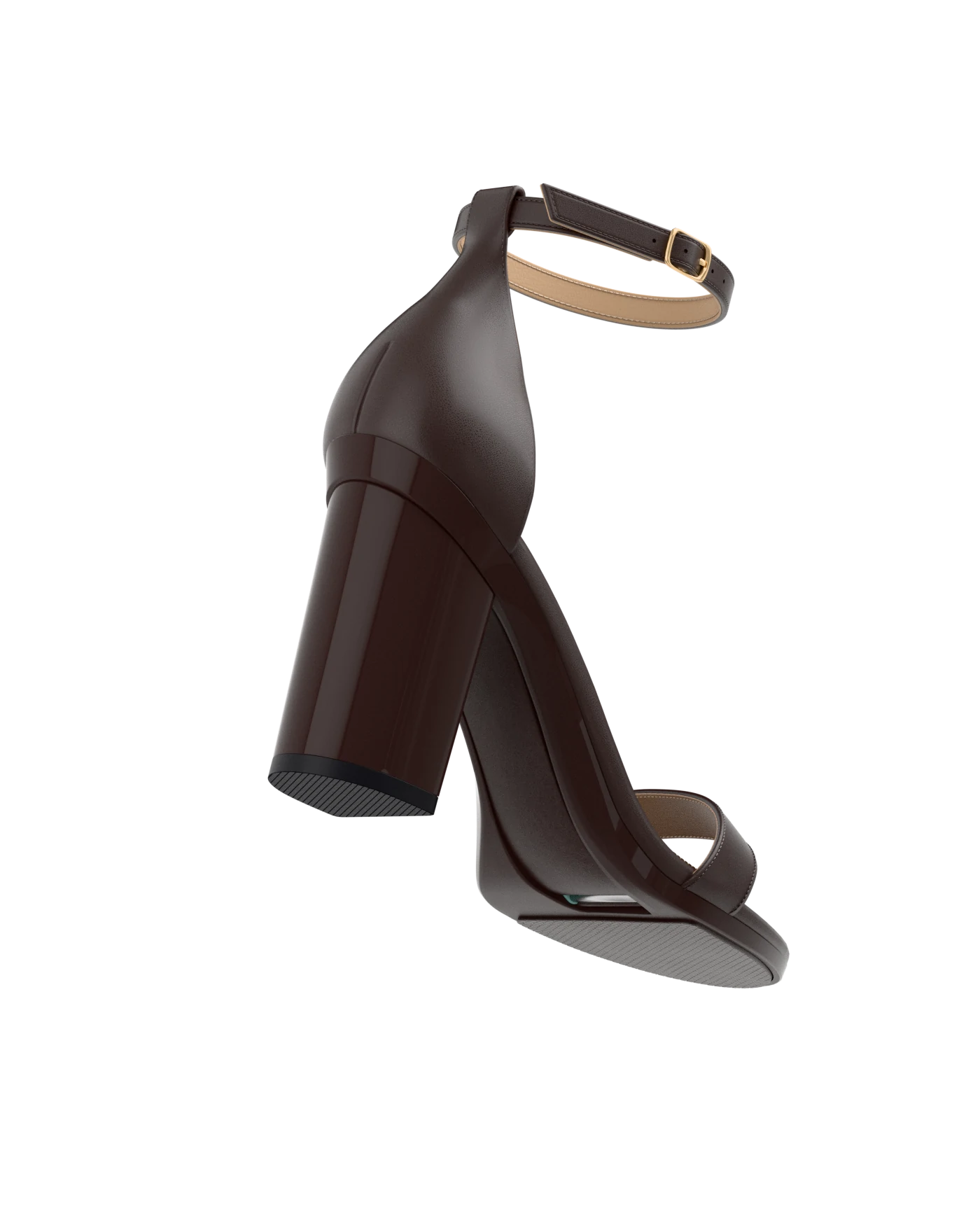 Stelo - Chocolate, alternate view. Pashion convertible heels go from heel to flat and are customizable with interchangeable heel kits.