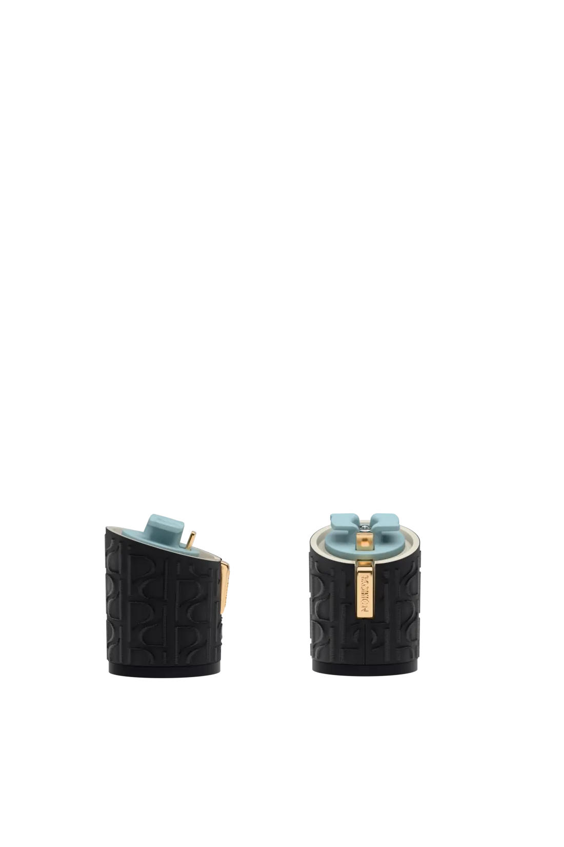 Cylinder Block Heel Kit 3 Coal Pashion Monogram Embroidery