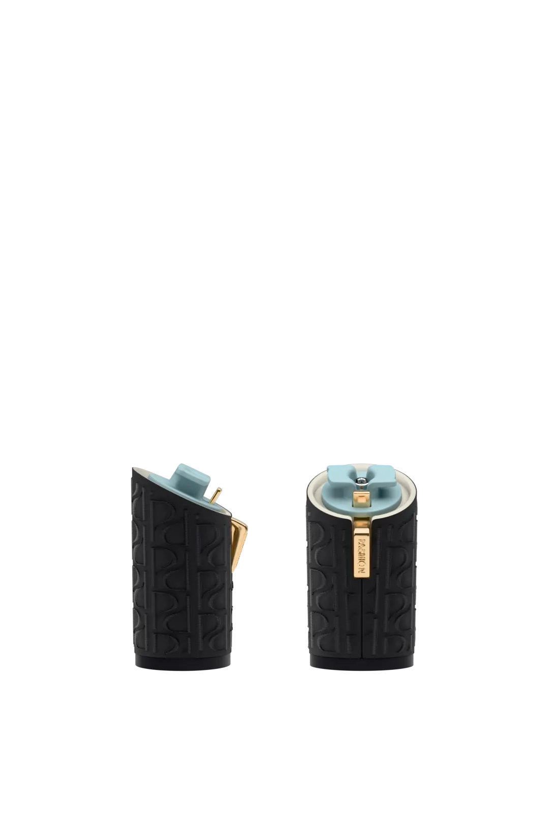 Cylinder Block Heel Kit 4 Coal Pashion Monogram Embroidery