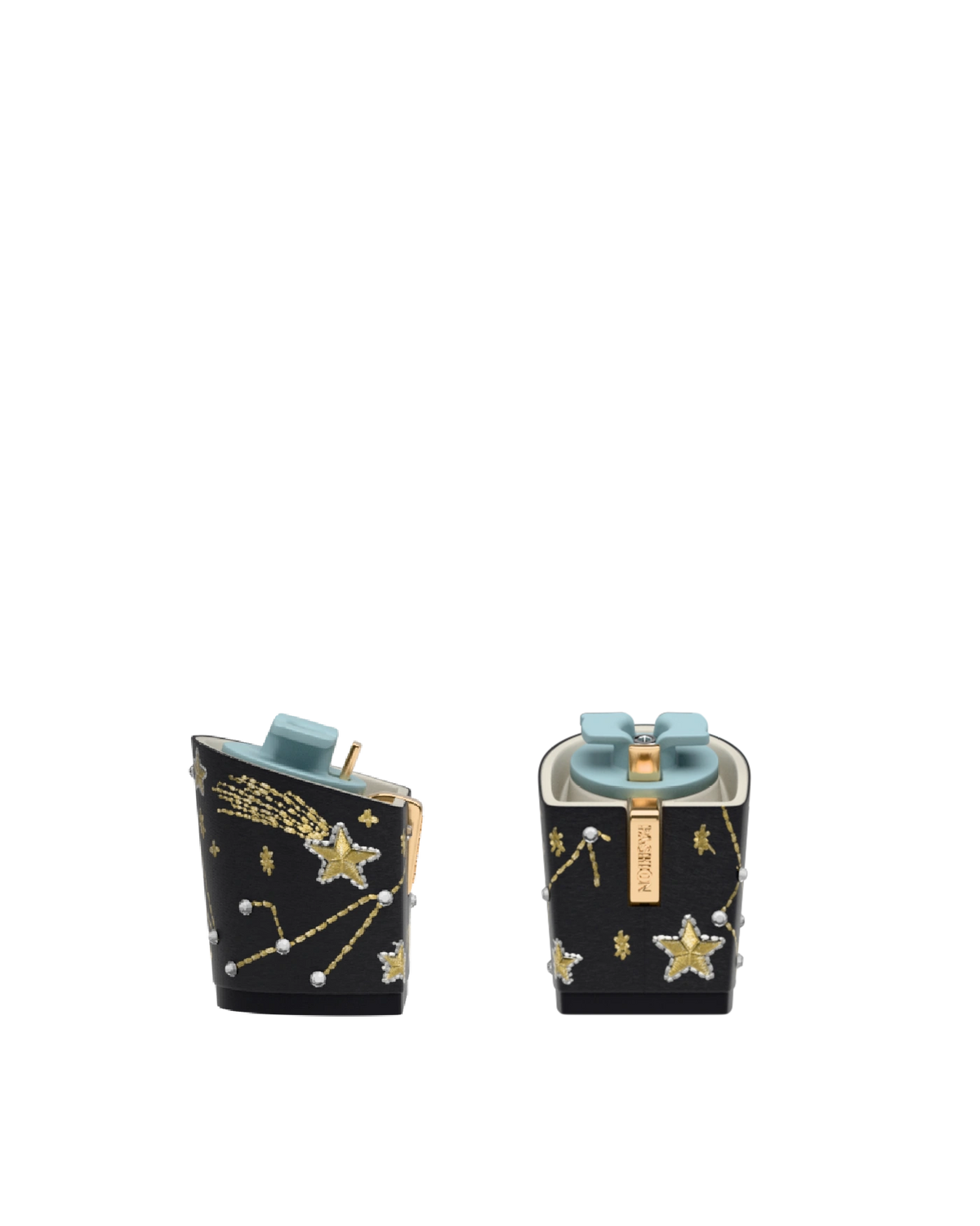 Block Heel Kit 3 Coal Constellation Embroidery, 3-inch interchangeable block heel. Pashion convertible heels go from heel to flat and are customizable with interchangeable heel kits.