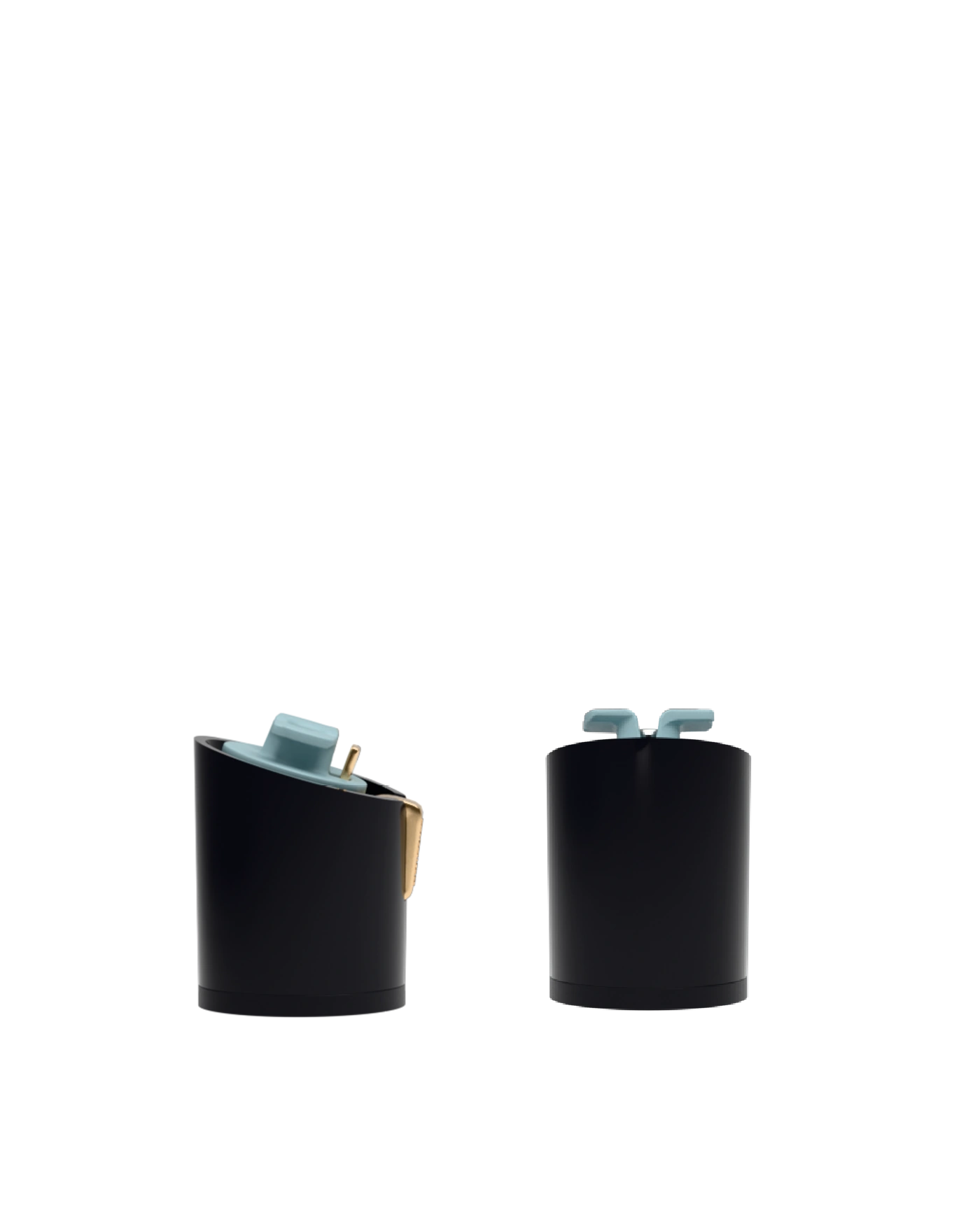 Cylinder Block Heel Kit 3 Coal, back view. Pashion convertible heels go from heel to flat and are customizable with interchangeable heel kits.