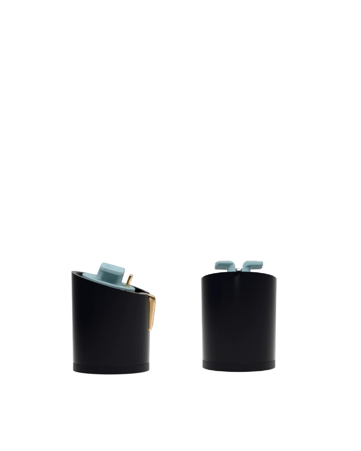 Cylinder Block Heel Kit 3 Coal, back view. Pashion convertible heels go from heel to flat and are customizable with interchangeable heel kits.