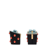 Block Heel Kit 3 Ladybug Charm, 3-inch interchangeable block heel, side view. Pashion convertible heels go from heel to flat and are customizable with interchangeable heel kits.