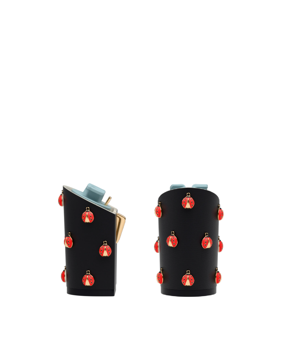 Block Heel Kit 4 Ladybug Charm, back view. Pashion convertible heels go from heel to flat and are customizable with interchangeable heel kits.
