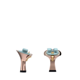 Flare Stiletto Heel Kit 3 Coal Metallic, 3-inch interchangeable flare stiletto heel, side view. Pashion convertible heels go from heel to flat and are customizable with interchangeable heel kits.