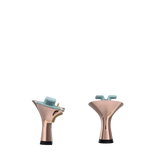 Flare Stiletto Heel Kit 3 Coal Metallic, back view. Pashion convertible heels go from heel to flat and are customizable with interchangeable heel kits.