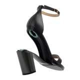 Stelo - Coal Metallic, detail view. Pashion convertible heels go from heel to flat and are customizable with interchangeable heel kits.
