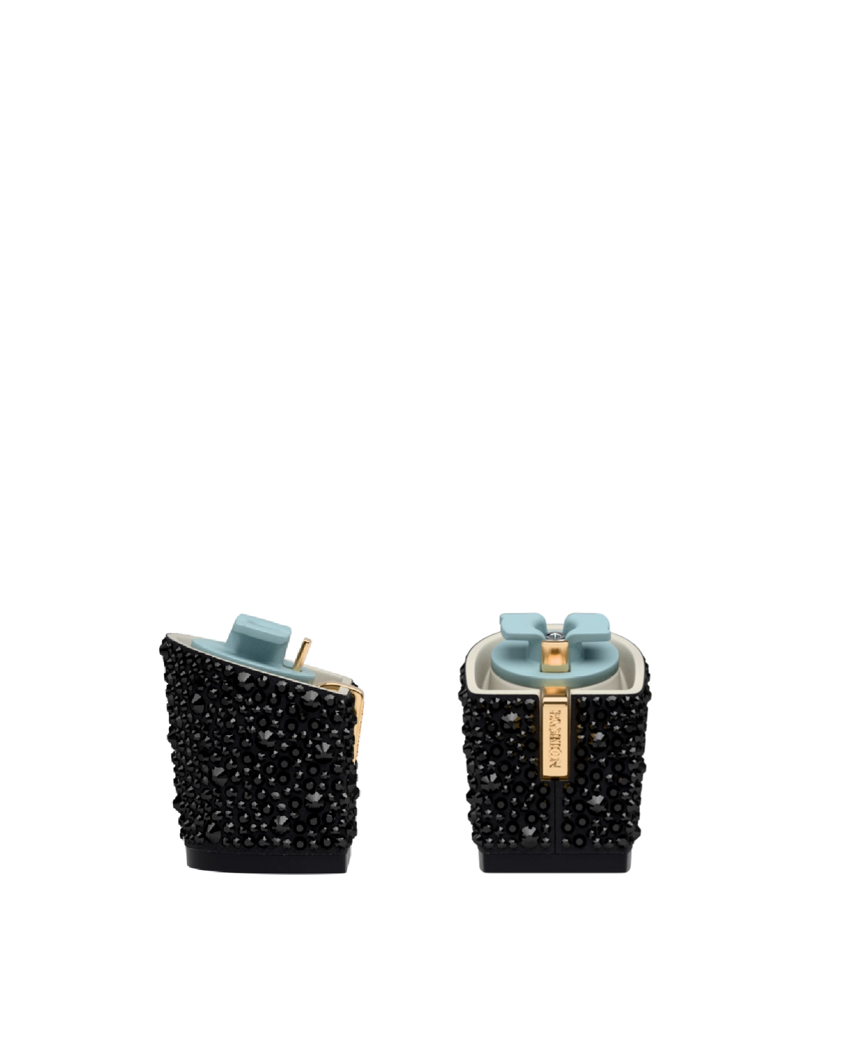 Block Heel Kit 3 Coal Mixed Rhinestone, 3-inch interchangeable block heel. Pashion convertible heels go from heel to flat and are customizable with interchangeable heel kits.