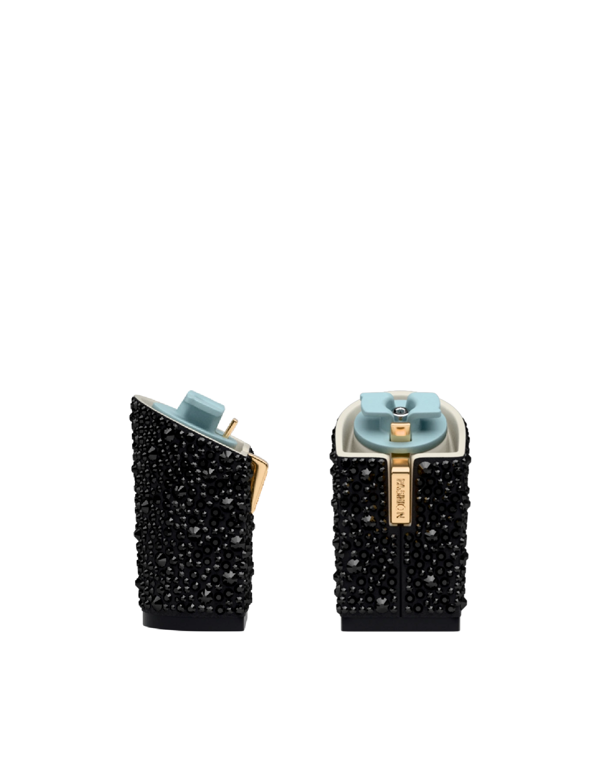 Block Heel Kit 4 Coal Mixed Rhinestone, 4-inch interchangeable block heel. Pashion convertible heels go from heel to flat and are customizable with interchangeable heel kits.