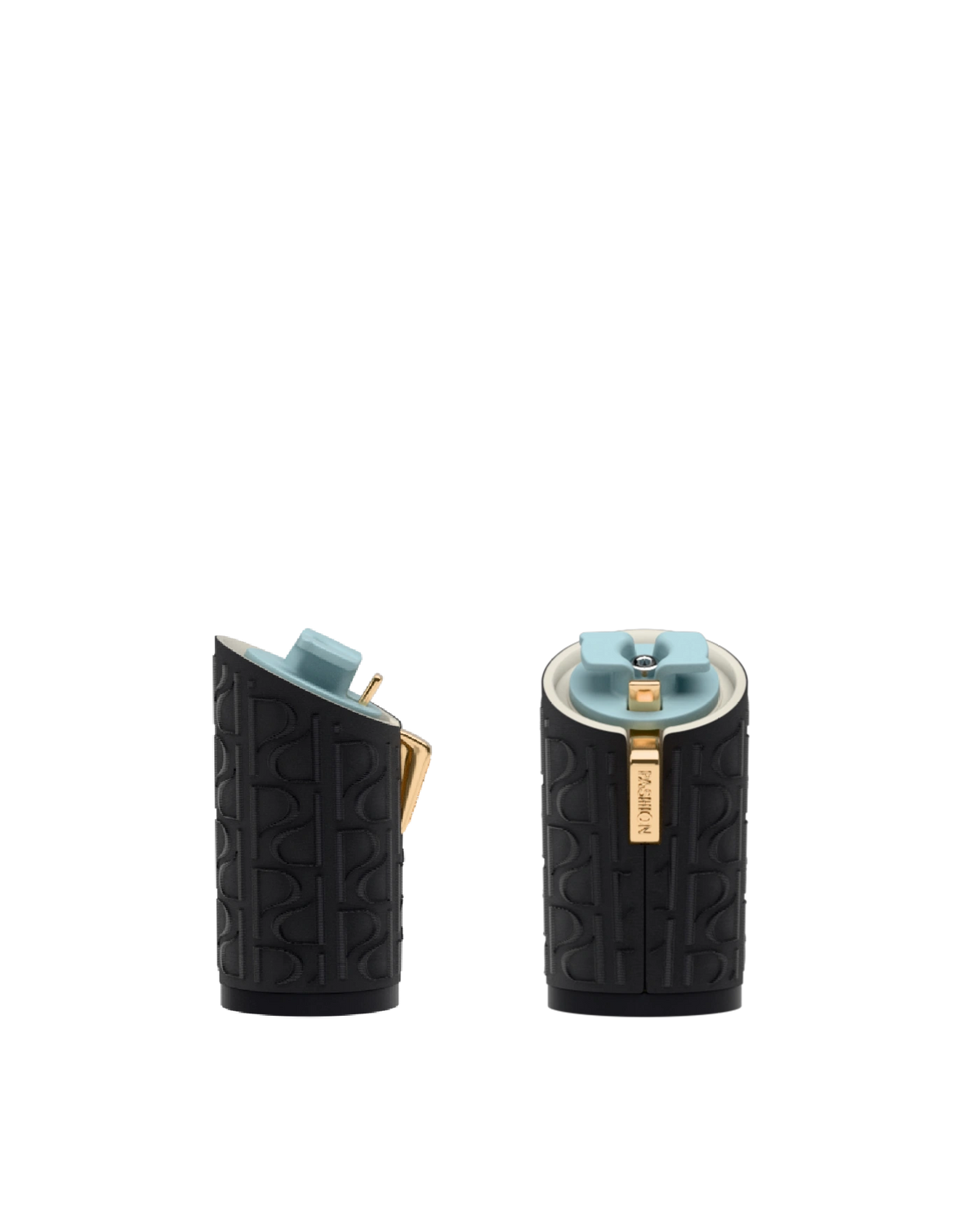 Cylinder Block Heel Kit 4 Coal Pashion Monogram Embroidery, 4-inch interchangeable cylinder block heel. Pashion convertible heels go from heel to flat and are customizable with interchangeable heel kits.