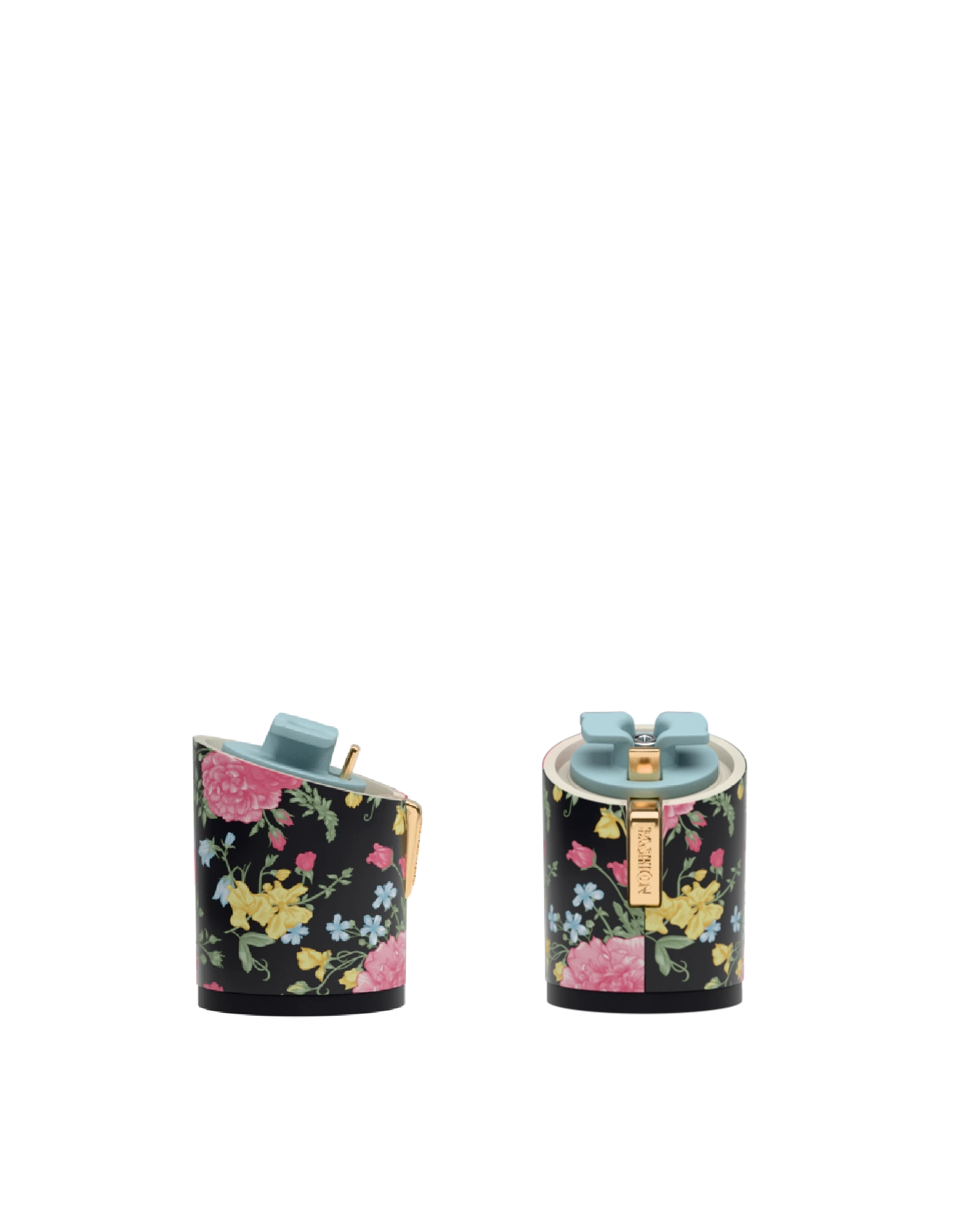 Cylinder Block Heel Kit 3 Coal Porcelain, 3-inch interchangeable cylinder block heel, side view. Pashion convertible heels go from heel to flat and are customizable with interchangeable heel kits.