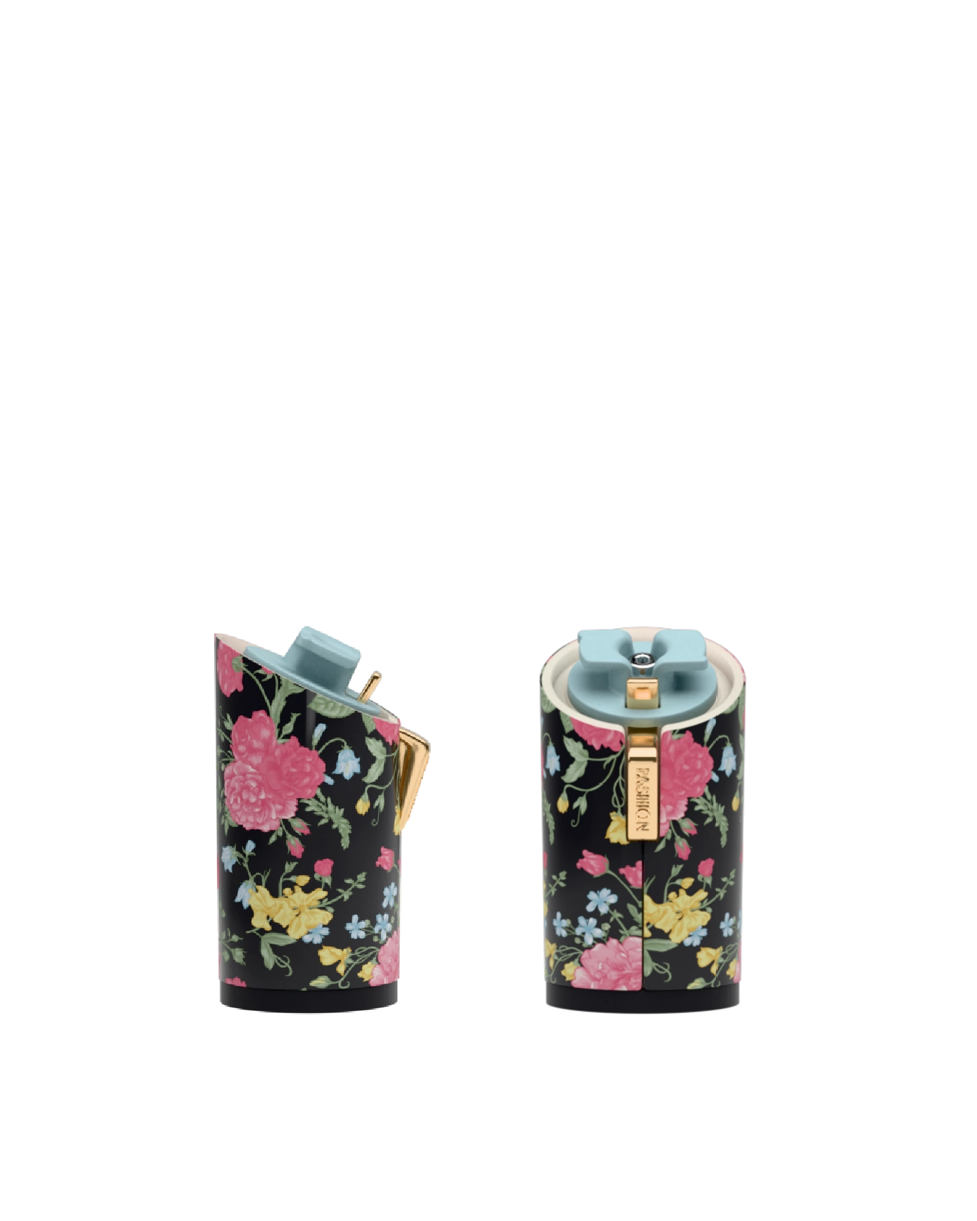 Cylinder Block Heel Kit 4 Coal Porcelain, 4-inch interchangeable cylinder block heel, side view. Pashion convertible heels go from heel to flat and are customizable with interchangeable heel kits.