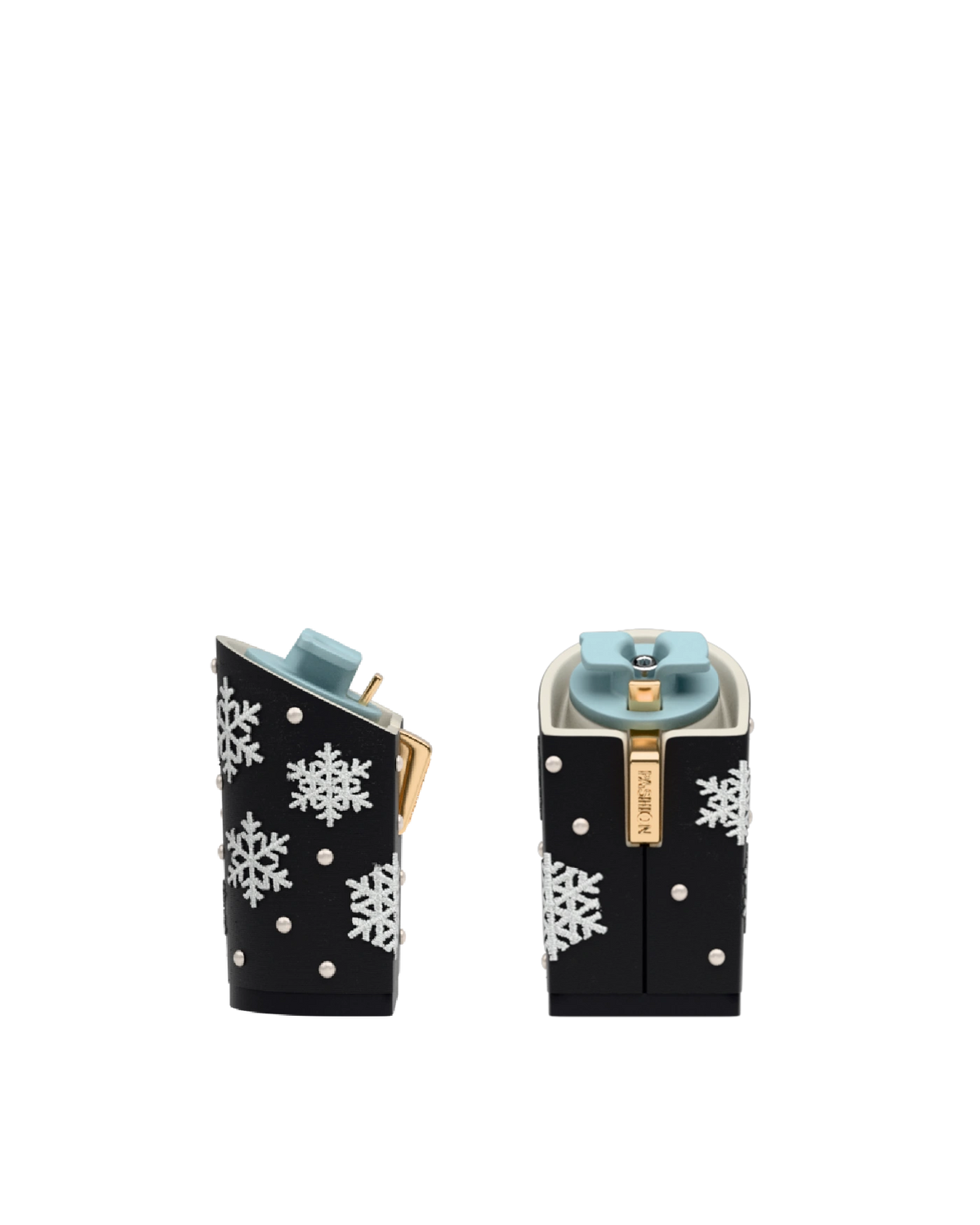 Block Heel Kit 4 Coal Snowflake Embroidery, 4-inch interchangeable block heel. Pashion convertible heels go from heel to flat and are customizable with interchangeable heel kits.