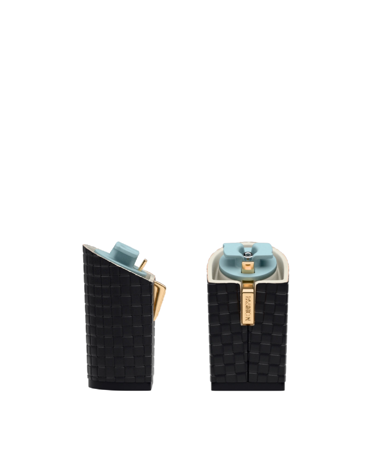 Block Heel Kit 4 Coal Woven Leather, 4-inch interchangeable block heel. Pashion convertible heels go from heel to flat and are customizable with interchangeable heel kits.