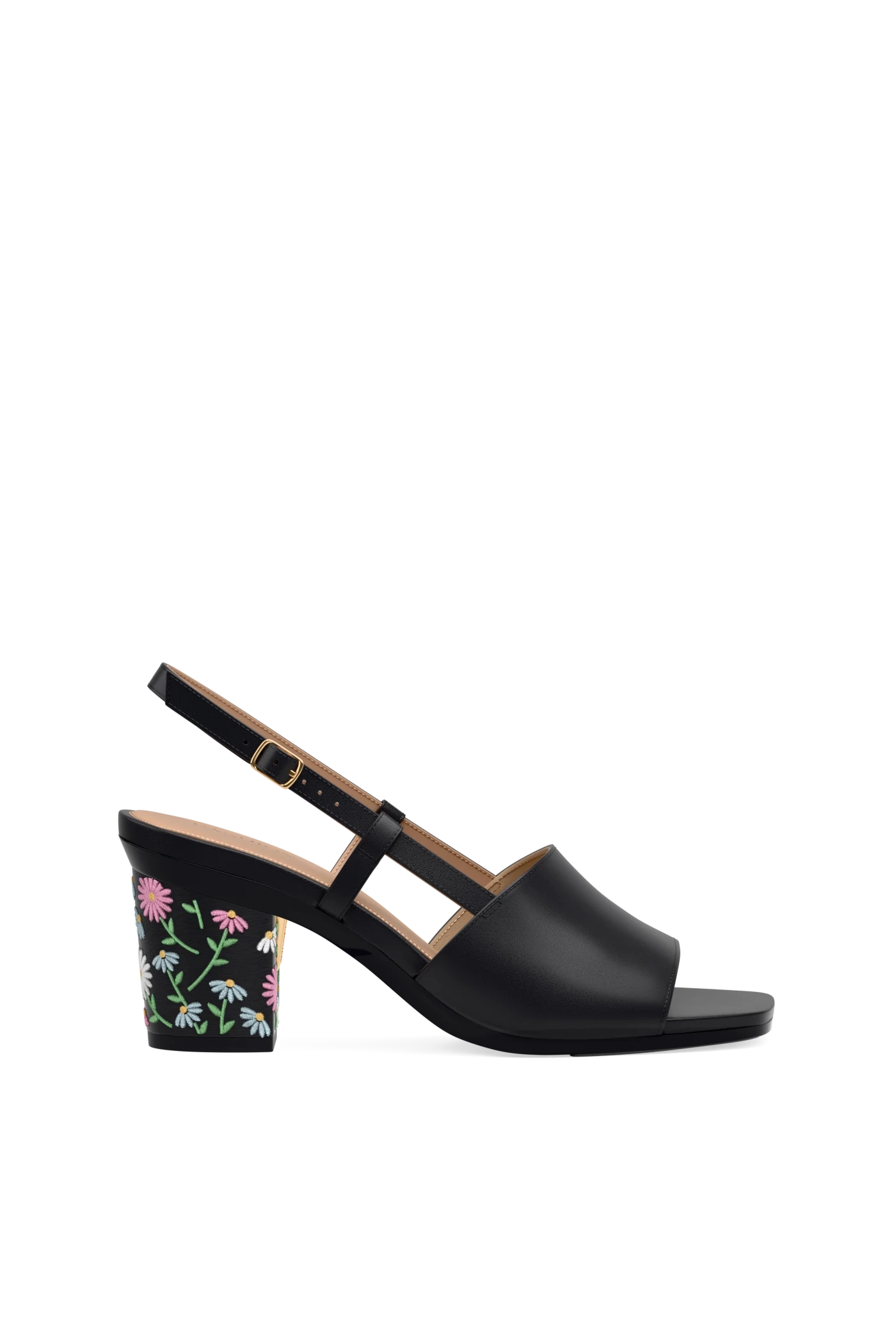 Block Heel Kit 3 Coal Daisy Embroidery