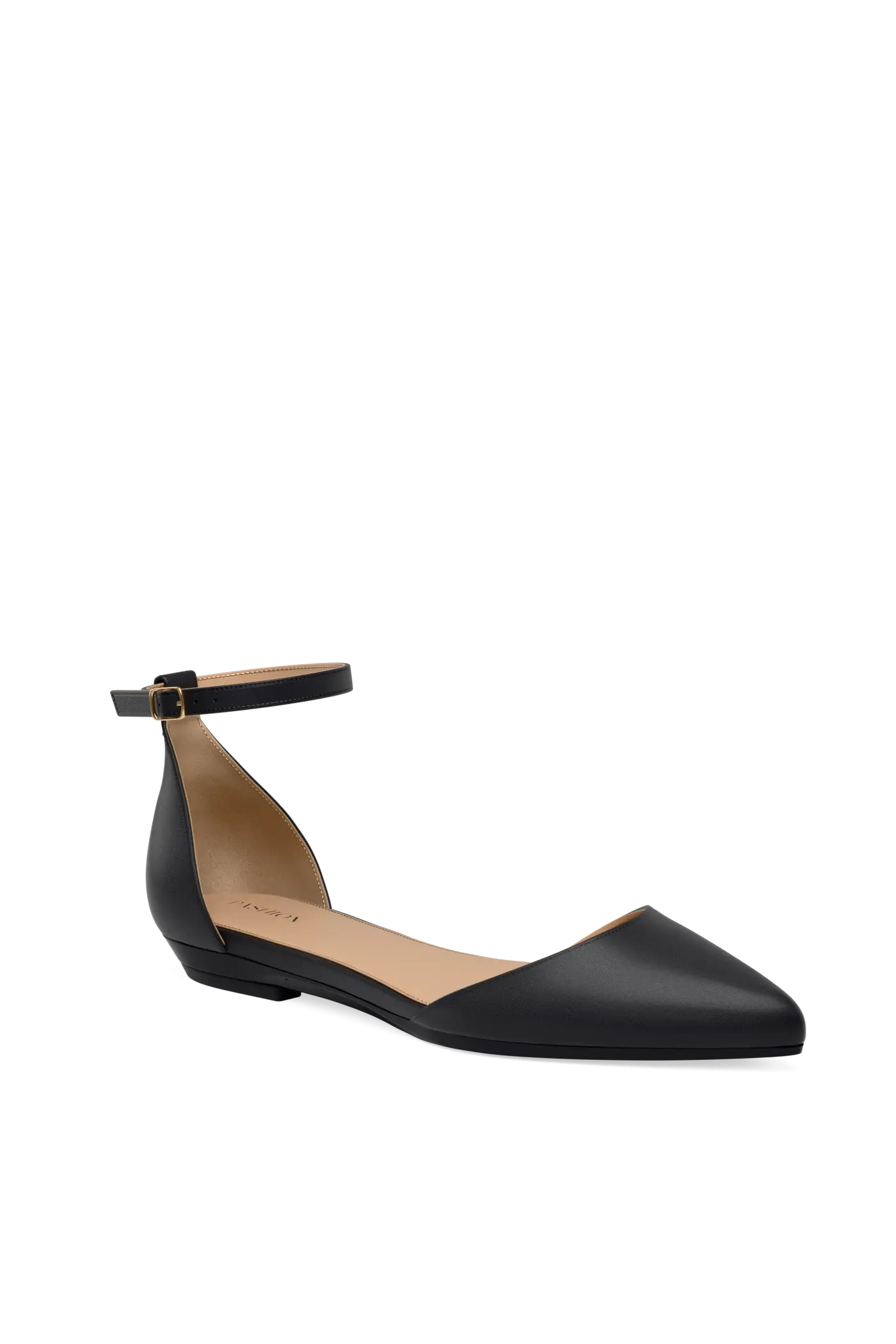 DOrsay Coal Leather Flat