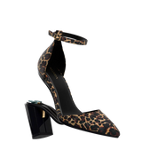Diana D'Orsay - Coal Black Leopard Suede 4 Block