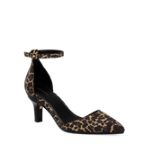 Diana D'Orsay - Coal Black Leopard Suede 3 Stiletto