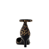Diana D'Orsay - Coal Black Leopard Suede 3 Stiletto