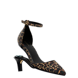 Diana D'Orsay - Coal Black Leopard Suede 3 Stiletto