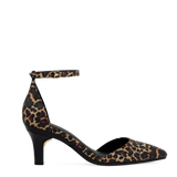 Diana D'Orsay - Coal Black Leopard Suede 3 Stiletto