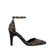 Diana D'Orsay - Coal Black Leopard Suede 4 Stiletto