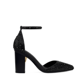 Diana D'Orsay - Coal Black Mixed Rhinestone 4 Block
