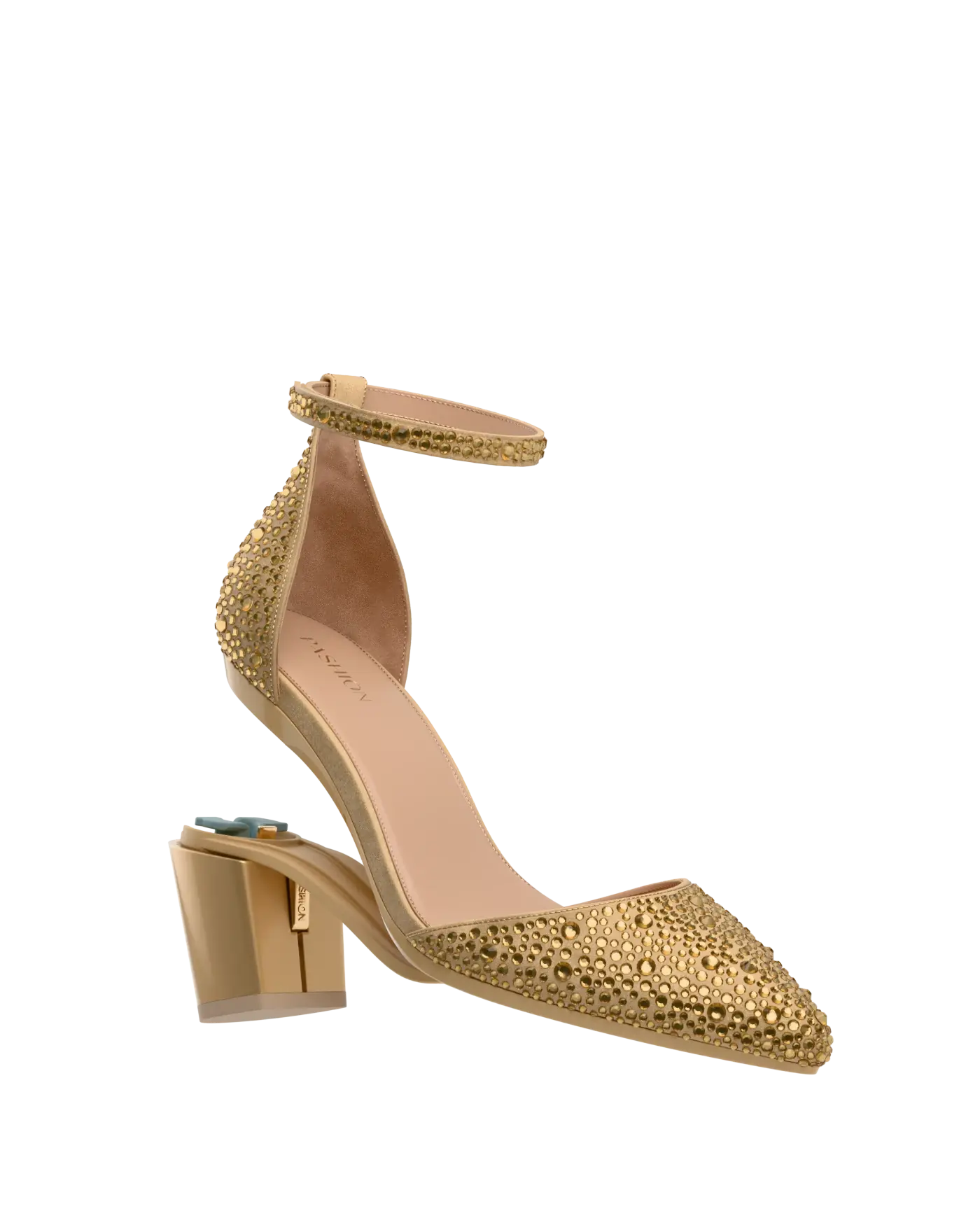 Diana D'Orsay - Gold Mixed Rhinestone 3 Block