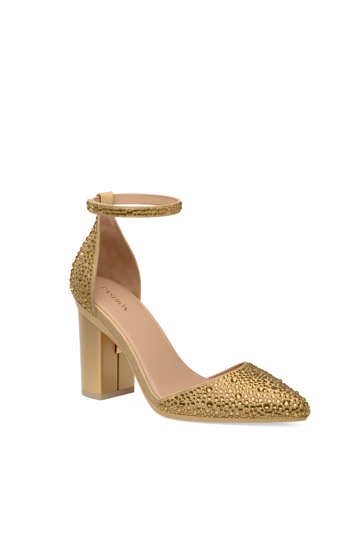 The D'Orsay - Gold Mixed Rhinestone 4 Block