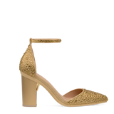 Diana D'Orsay - Gold Mixed Rhinestone 4 Block